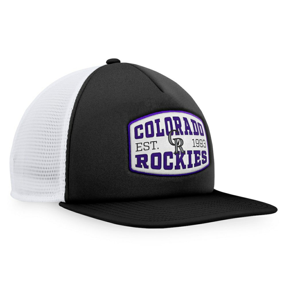 Colorado Rockies Foam Front Patch Trucker Snapback Hat - Black