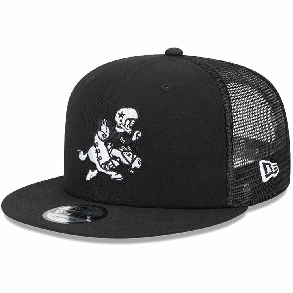Dallas Cowboys New Era Retro Joe Main Trucker 9FIFTY Snapback Hat - Black outlet
