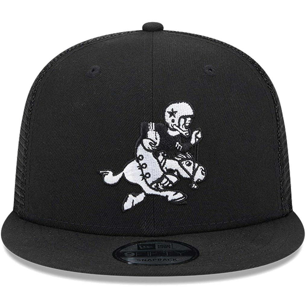 Dallas Cowboys New Era Retro Joe Main Trucker 9FIFTY Snapback Hat - Black outlet