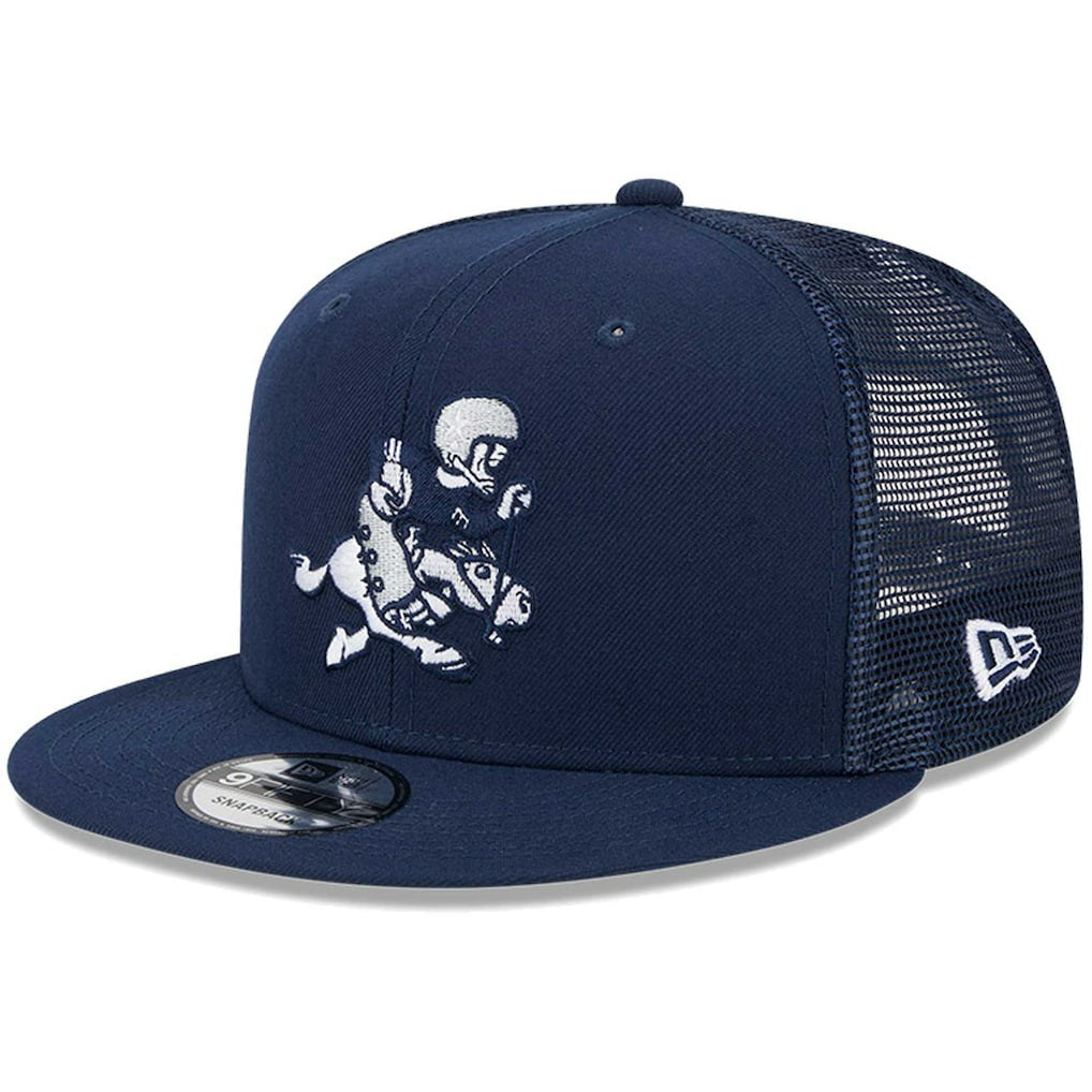 Dallas Cowboys New Era Retro Joe Main Trucker 9FIFTY Snapback Hat - Navy for sale