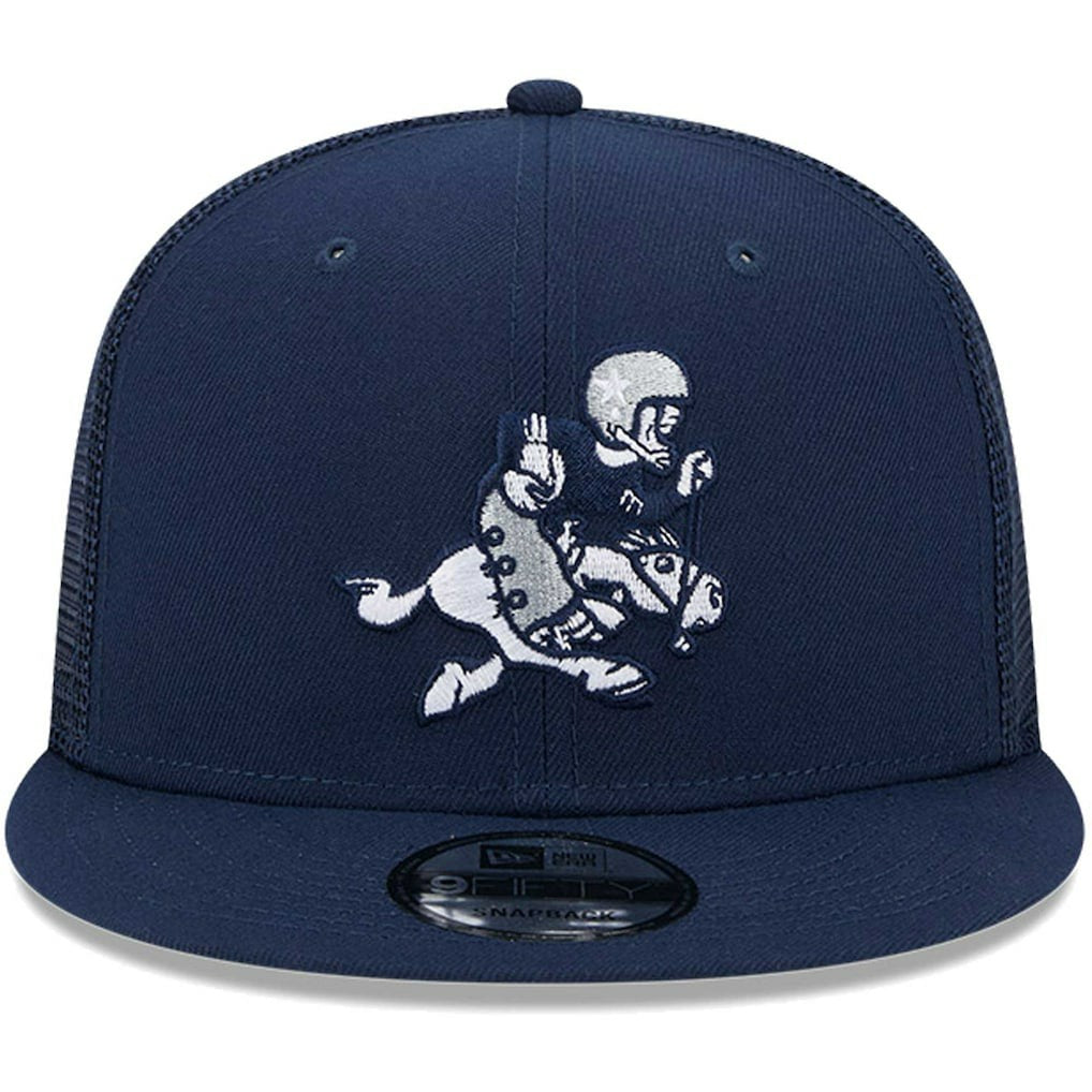 Dallas Cowboys New Era Retro Joe Main Trucker 9FIFTY Snapback Hat - Navy for sale