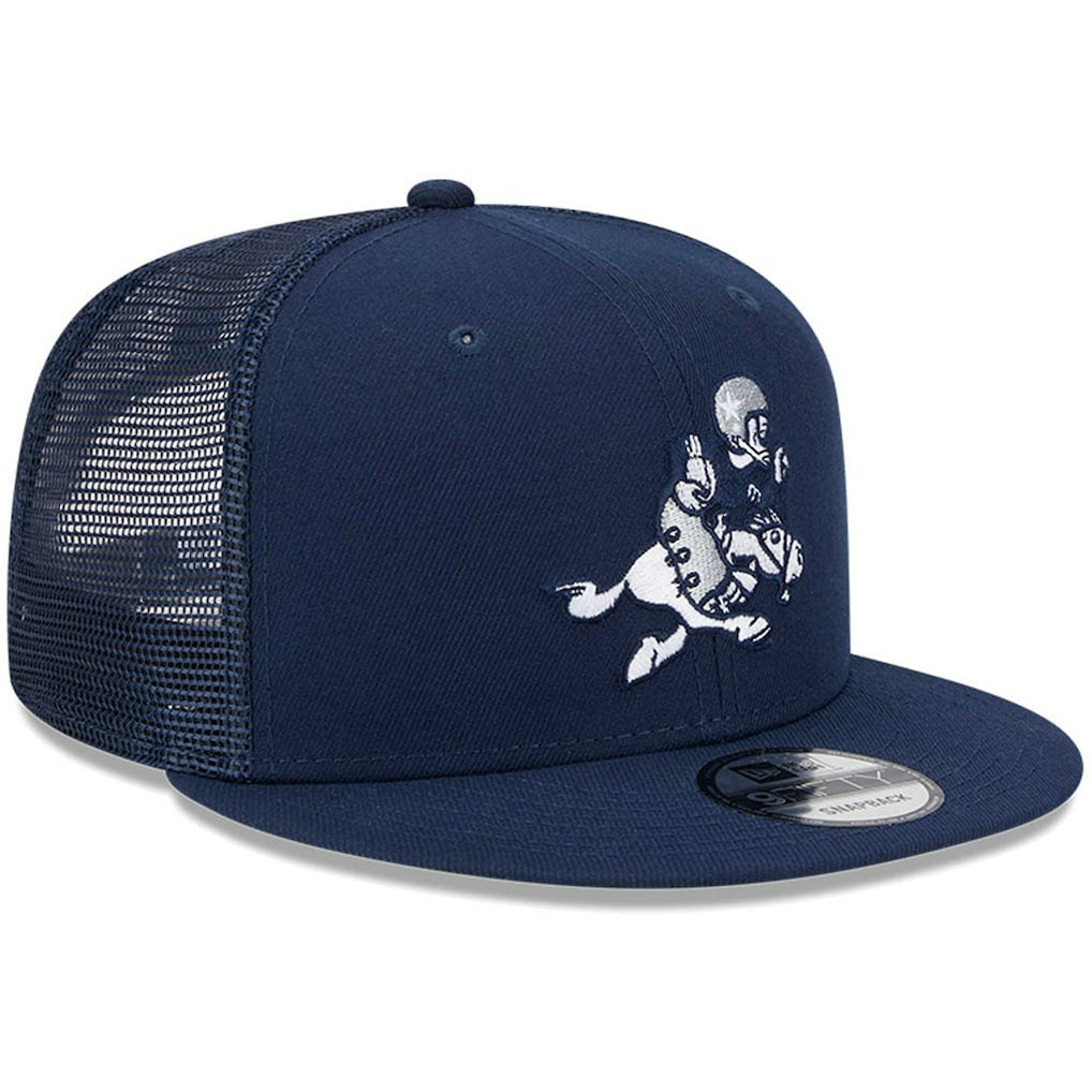 Dallas Cowboys New Era Retro Joe Main Trucker 9FIFTY Snapback Hat - Navy for sale