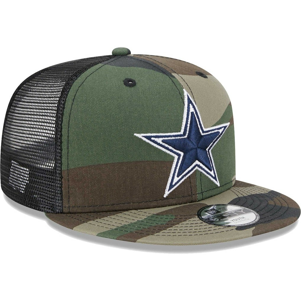 Dallas Cowboys New Era Youth Main Trucker 9FIFTY Snapback Hat - Camo sale