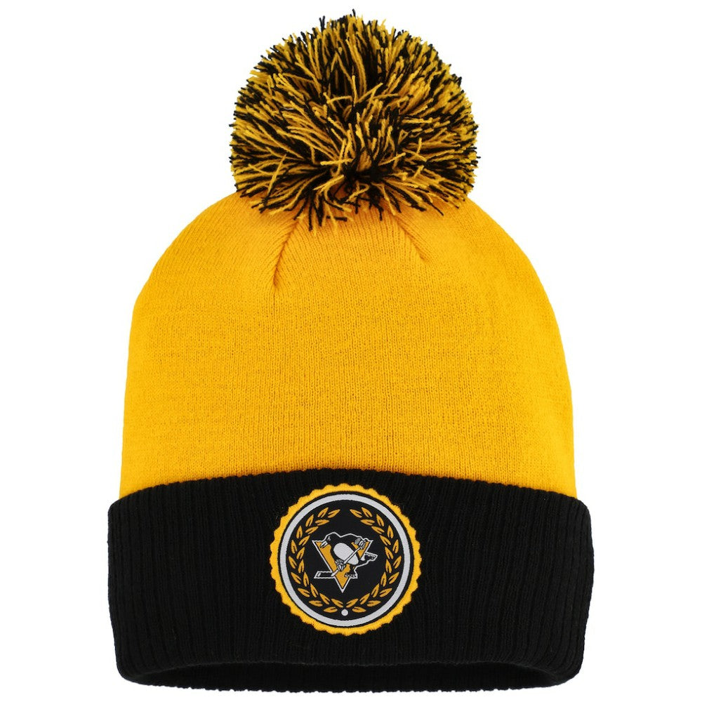 Pittsburgh Penguins adidas Women's Laurel Cuffed Knit Hat with Pom Gold