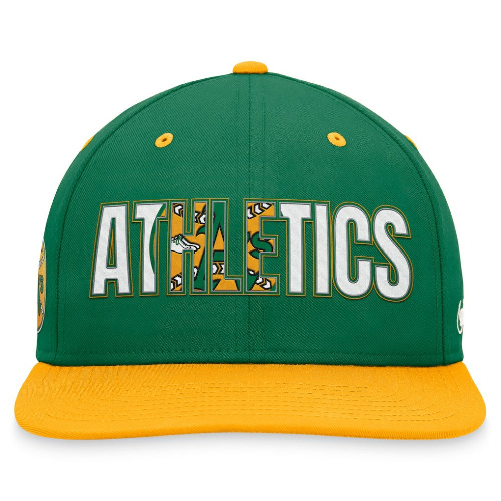 Athletics Cooperstown Collection Pro Snapback Hat - Green | Nike