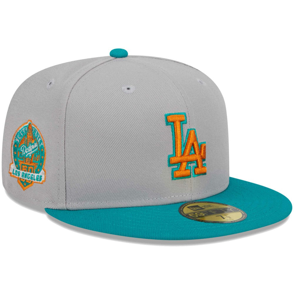 Los Angeles Dodgers  59FIFTY Fitted Hat - Gray/Teal | New Era