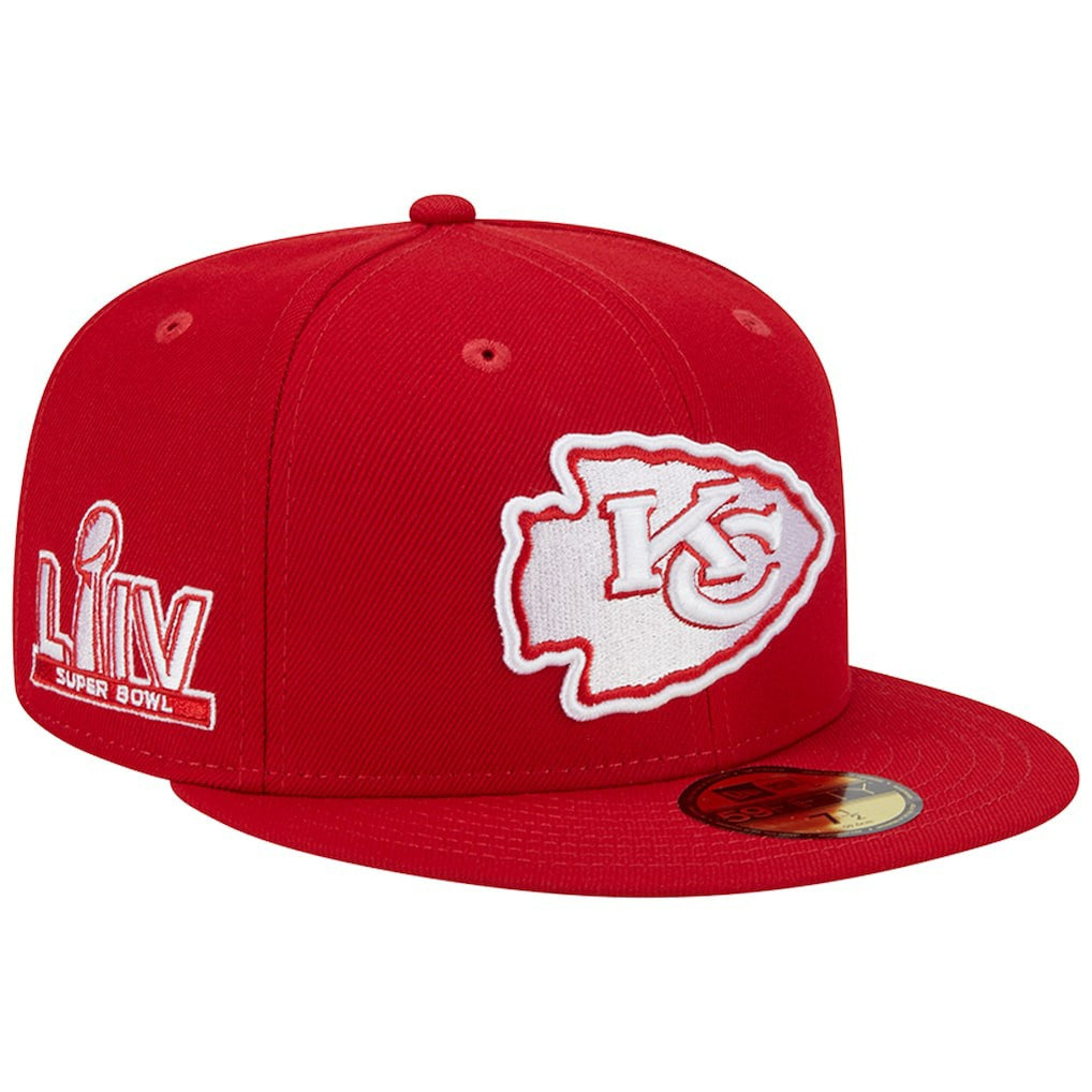 Kansas City Chiefs New Era Super Bowl LIV Main Patch 59FIFTY Fitted Hat - Scarlet discount