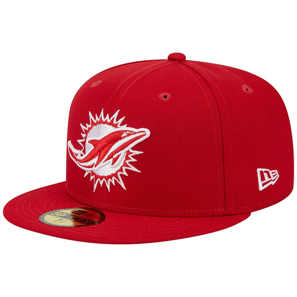 Miami Dolphins New Era 1993 Hawaii Pro Bowl Main Patch 59FIFTY Fitted Hat - Scarlet for sale