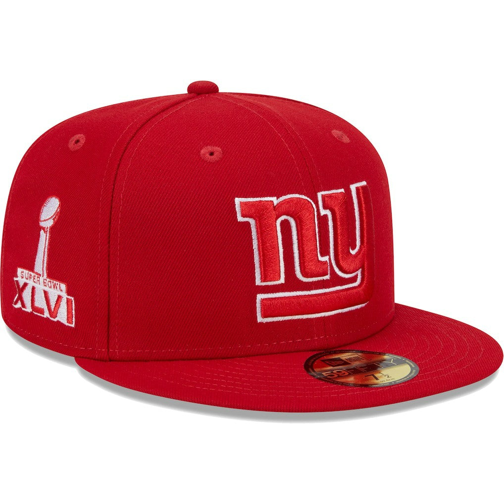 New York Giants New Era Super Bowl XLVI Main Patch 59FIFTY Fitted Hat - Scarlet discount