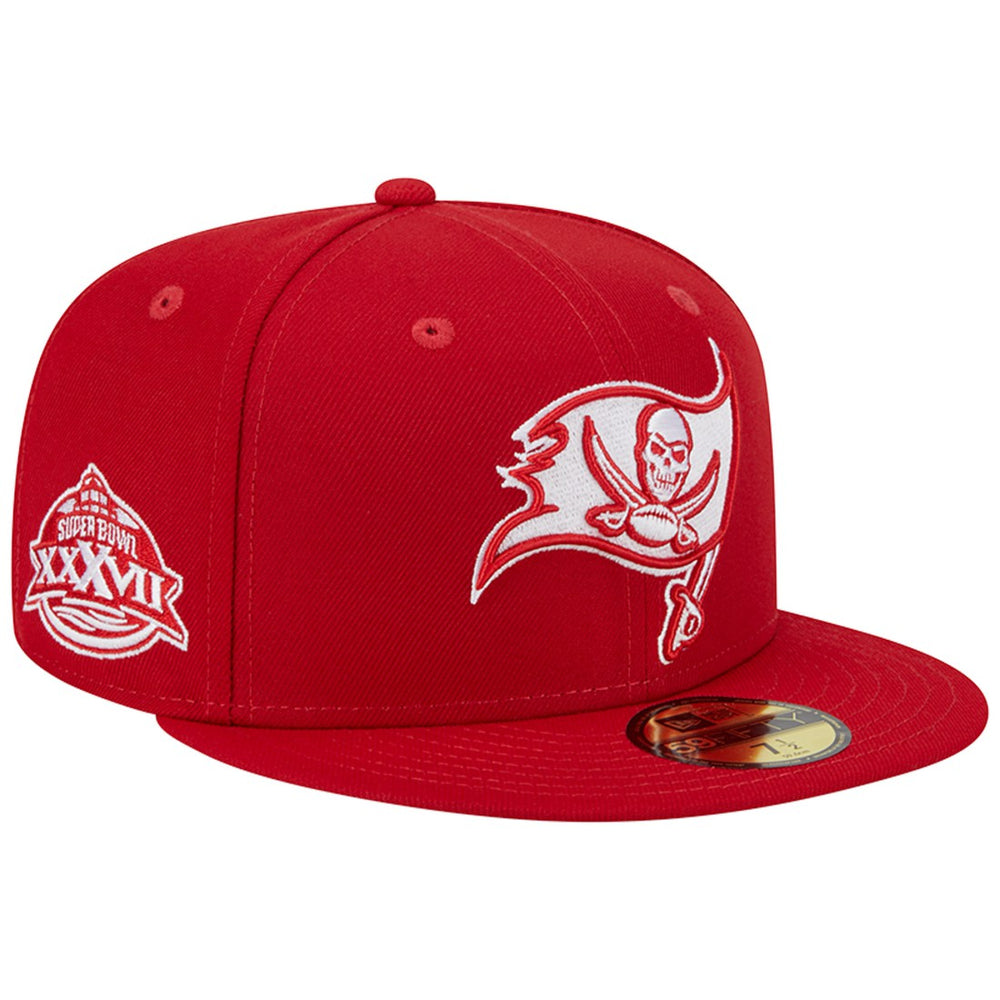 Tampa Bay Buccaneers New Era Super Bowl XXXVII Main Patch 59FIFTY Fitted Hat - Scarlet for sale