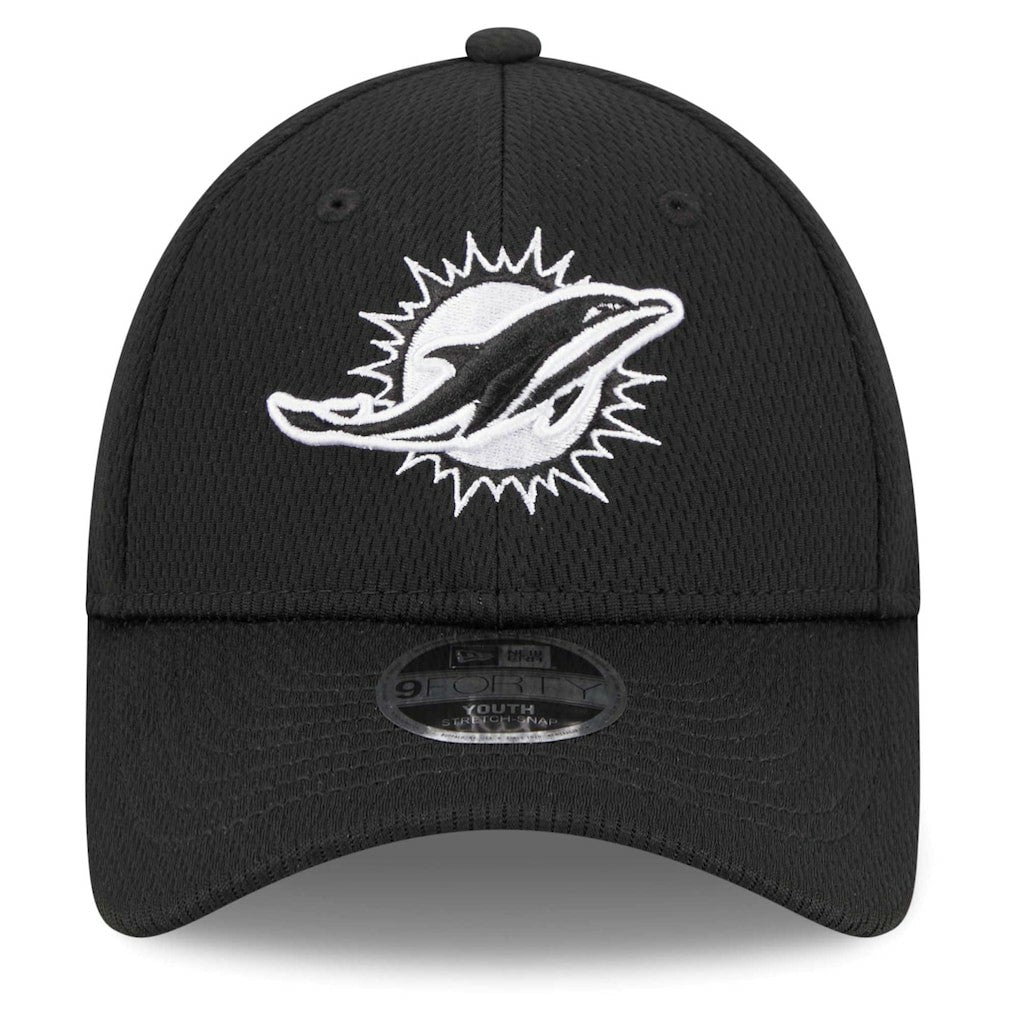 Miami Dolphins New Era Youth Main B-Dub 9FORTY Adjustable Hat - Black on sale