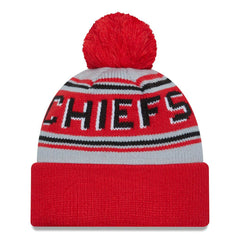 Kansas City Chiefs New Era Main Cuffed Knit Hat with Pom - Red discount