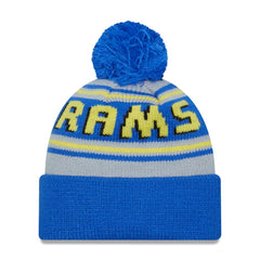 Los Angeles Rams New Era Main Cuffed Knit Hat with Pom - Royal discount