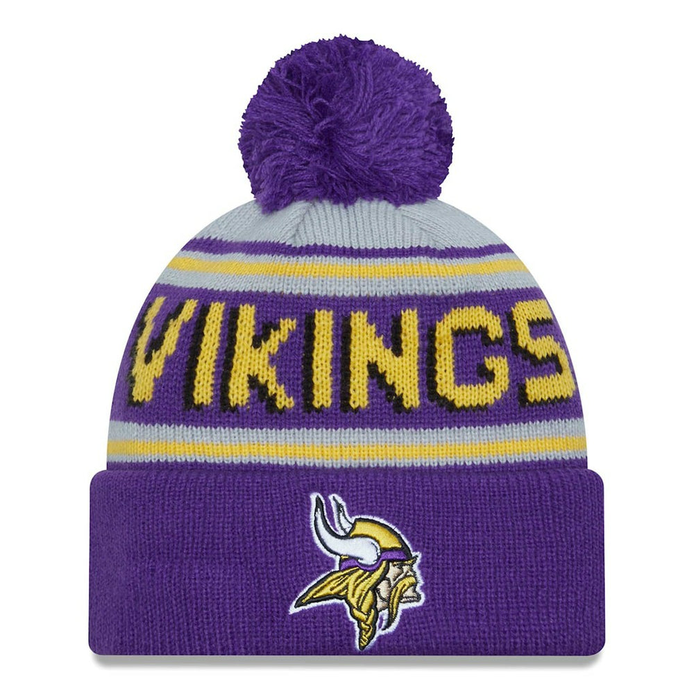 Minnesota Vikings New Era Main Cuffed Knit Hat with Pom - Purple cheap