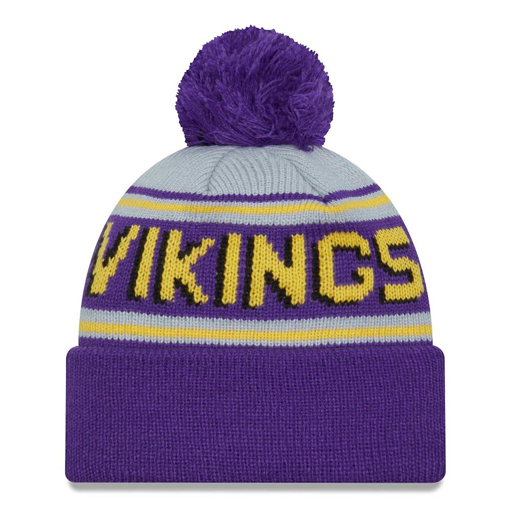 Minnesota Vikings New Era Main Cuffed Knit Hat with Pom - Purple cheap