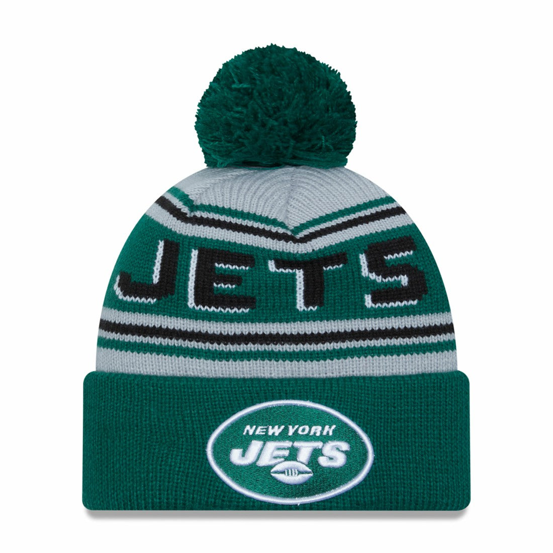 New York Jets New Era Main Cuffed Knit Hat with Pom - Green outlet