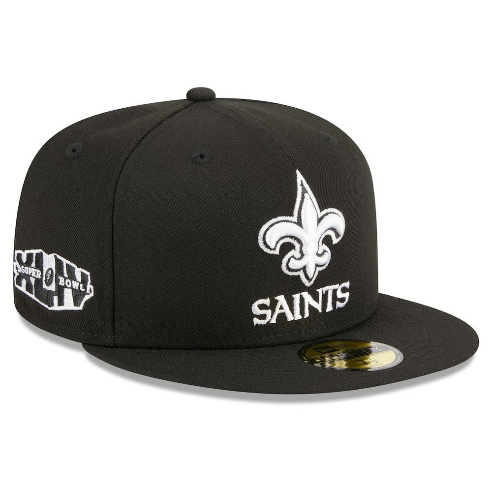 New Orleans Saints New Era Main Patch 59FIFTY Fitted Hat - Black discount