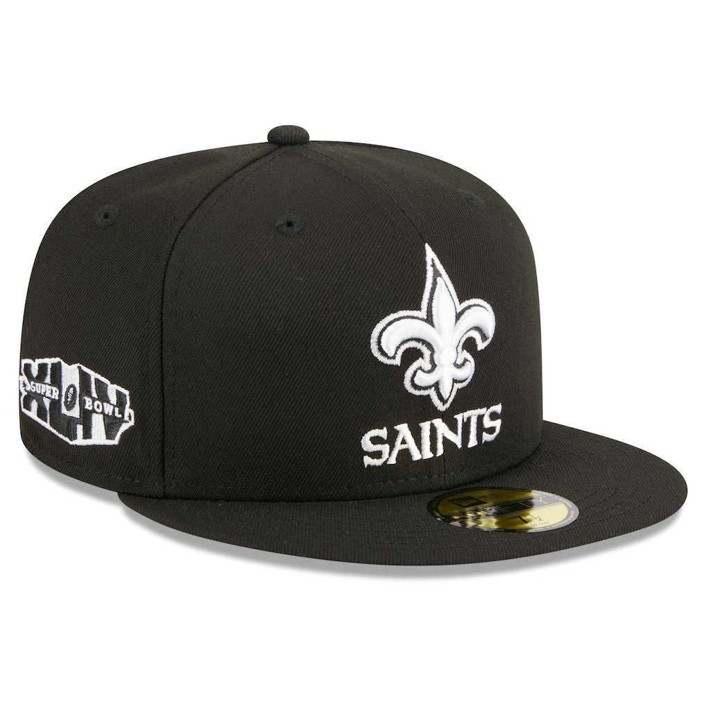New Orleans Saints New Era Main Patch 59FIFTY Fitted Hat - Black discount