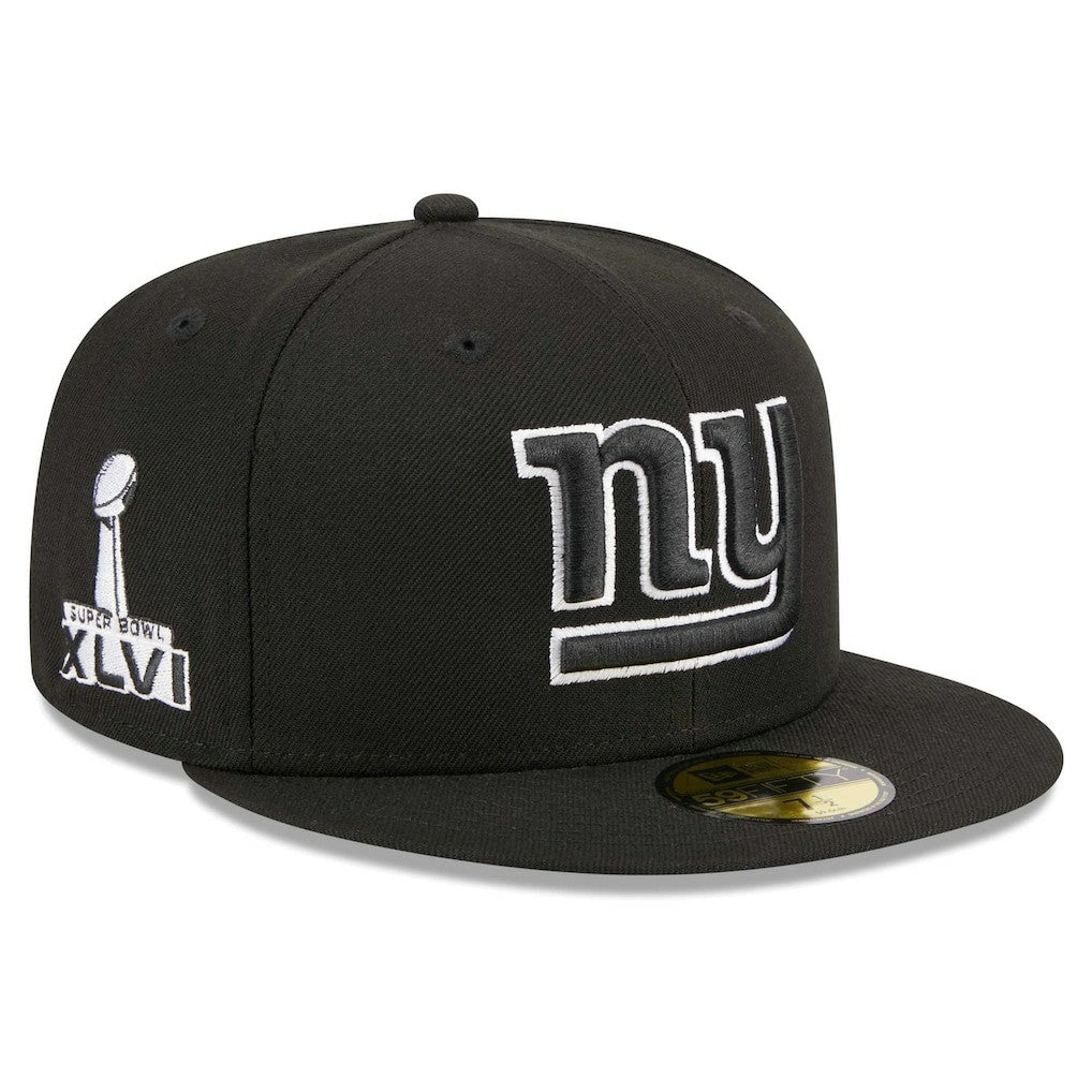 New York Giants New Era Main Patch 59FIFTY Fitted Hat - Black sale