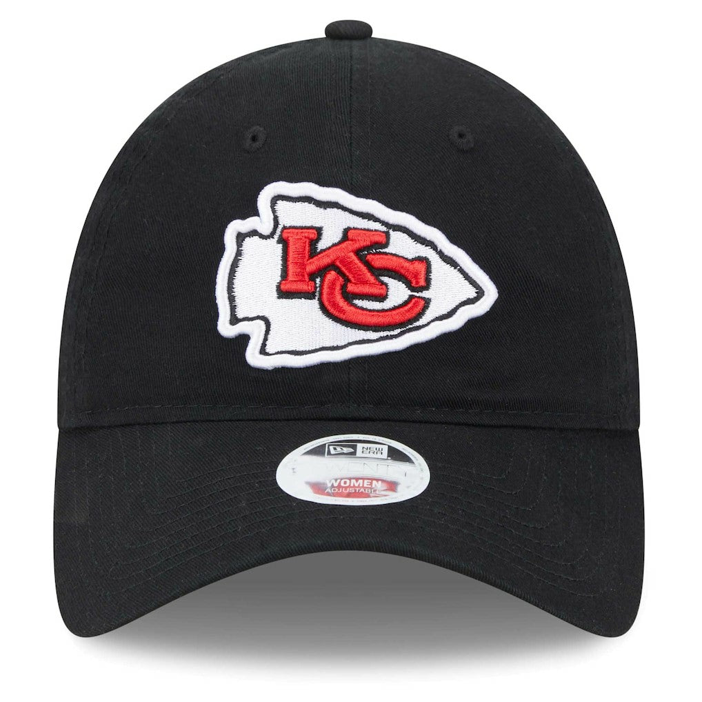 Kansas City Chiefs New Era Women's Main Core Classic 2.0 9TWENTY Adjustable Hat - Black for sale