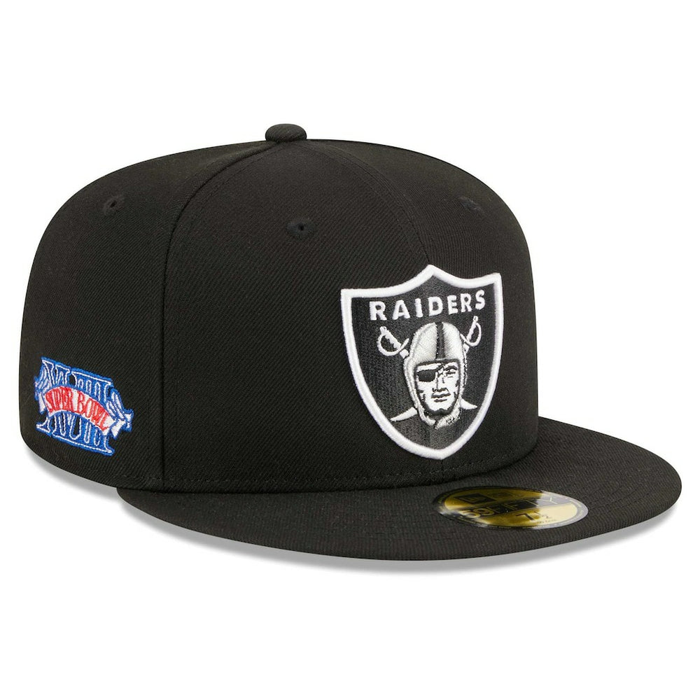 Las Vegas Raiders New Era Main Patch 59FIFTY Fitted Hat - Black discount