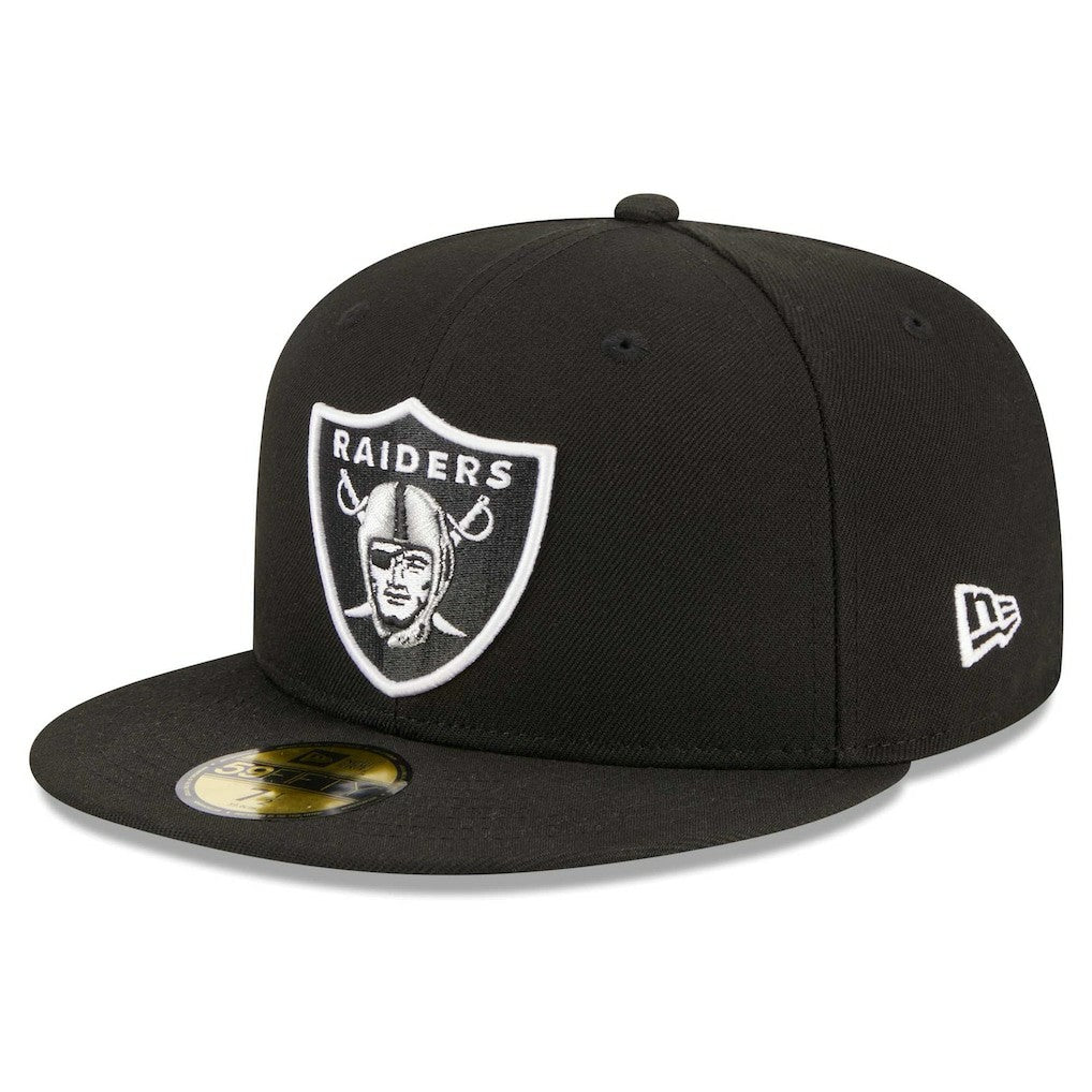 Las Vegas Raiders New Era Main Patch 59FIFTY Fitted Hat - Black discount