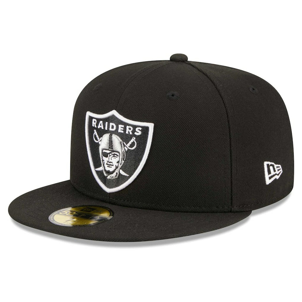 Las Vegas Raiders New Era Main Patch 59FIFTY Fitted Hat - Black discount