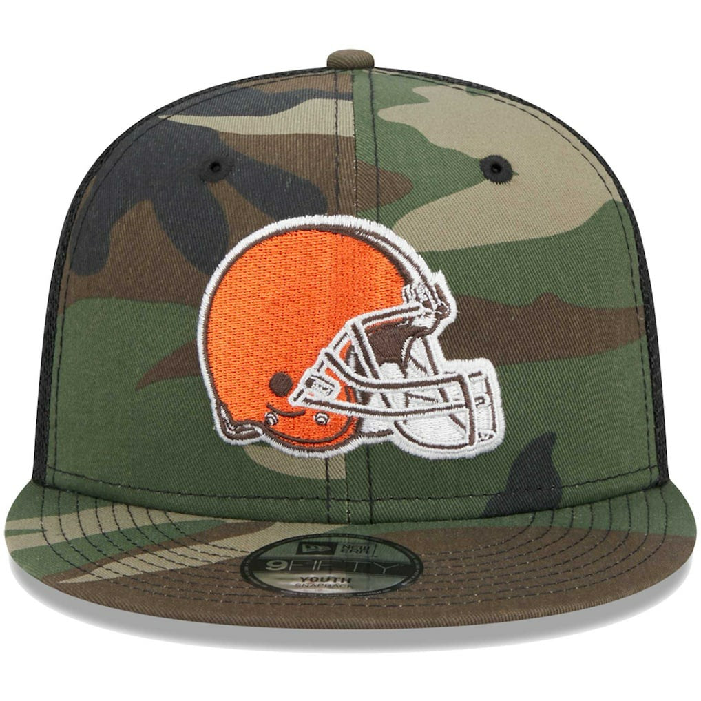Cleveland Browns New Era Youth Main Trucker 9FIFTY Snapback Hat - Camo discount