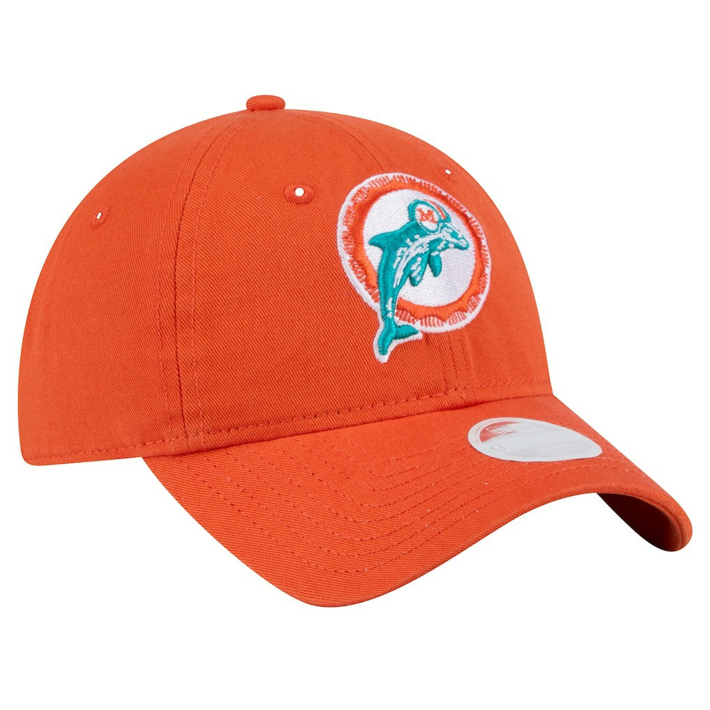 Miami Dolphins New Era Women's Throwback Main Core Classic 2.0 9TWENTY Adjustable Hat - Orange on sale