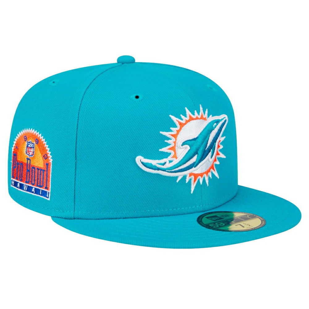 Miami Dolphins New Era Main Patch 59FIFTY Fitted Hat - Aqua outlet