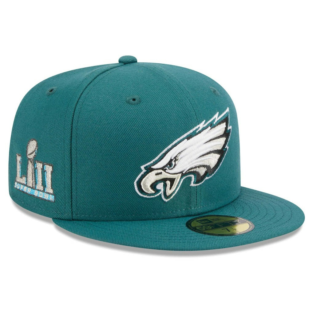 Philadelphia Eagles New Era Main Patch 59FIFTY Fitted Hat - Midnight Green on sale