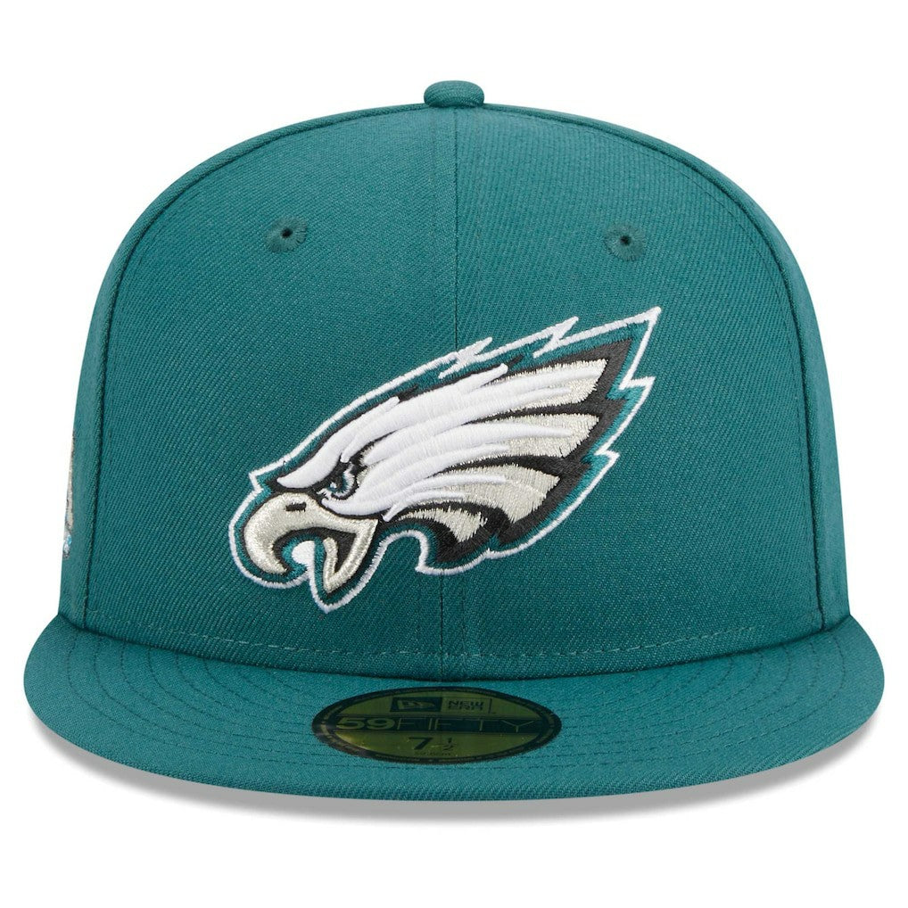 Philadelphia Eagles New Era Main Patch 59FIFTY Fitted Hat - Midnight Green on sale