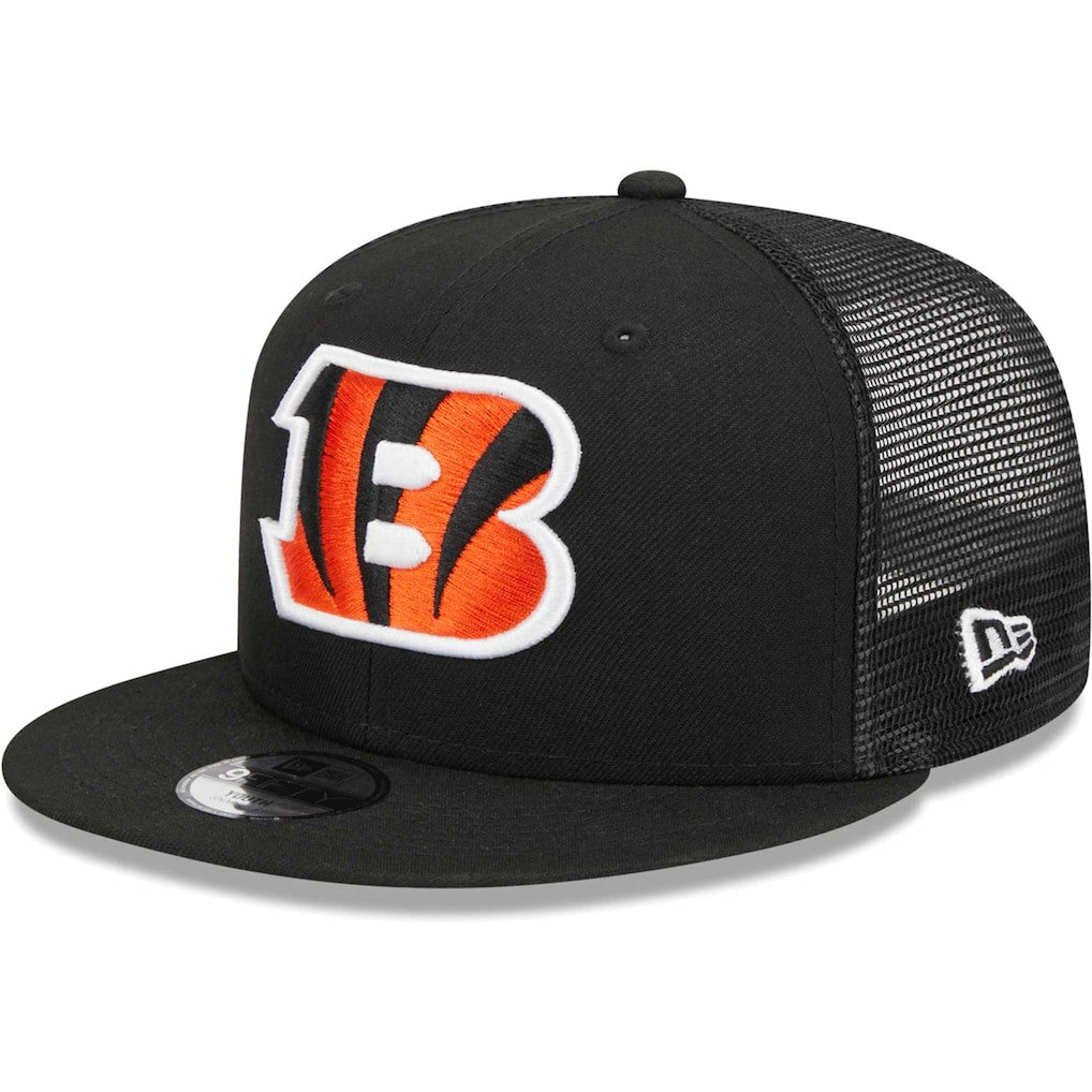 Cincinnati Bengals New Era Youth Main Trucker 9FIFTY Snapback Hat - Black sale