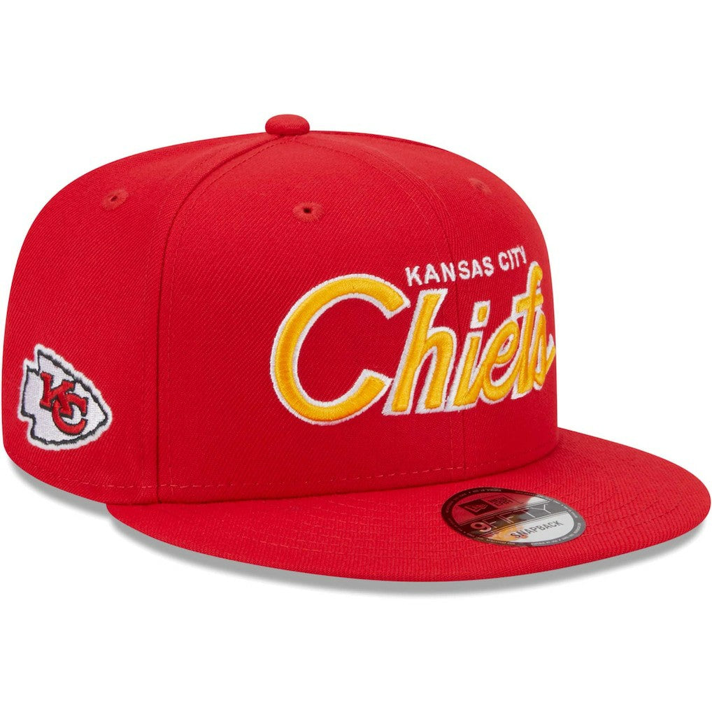 Kansas City Chiefs New Era Main Script 9FIFTY Snapback Hat - Red discount