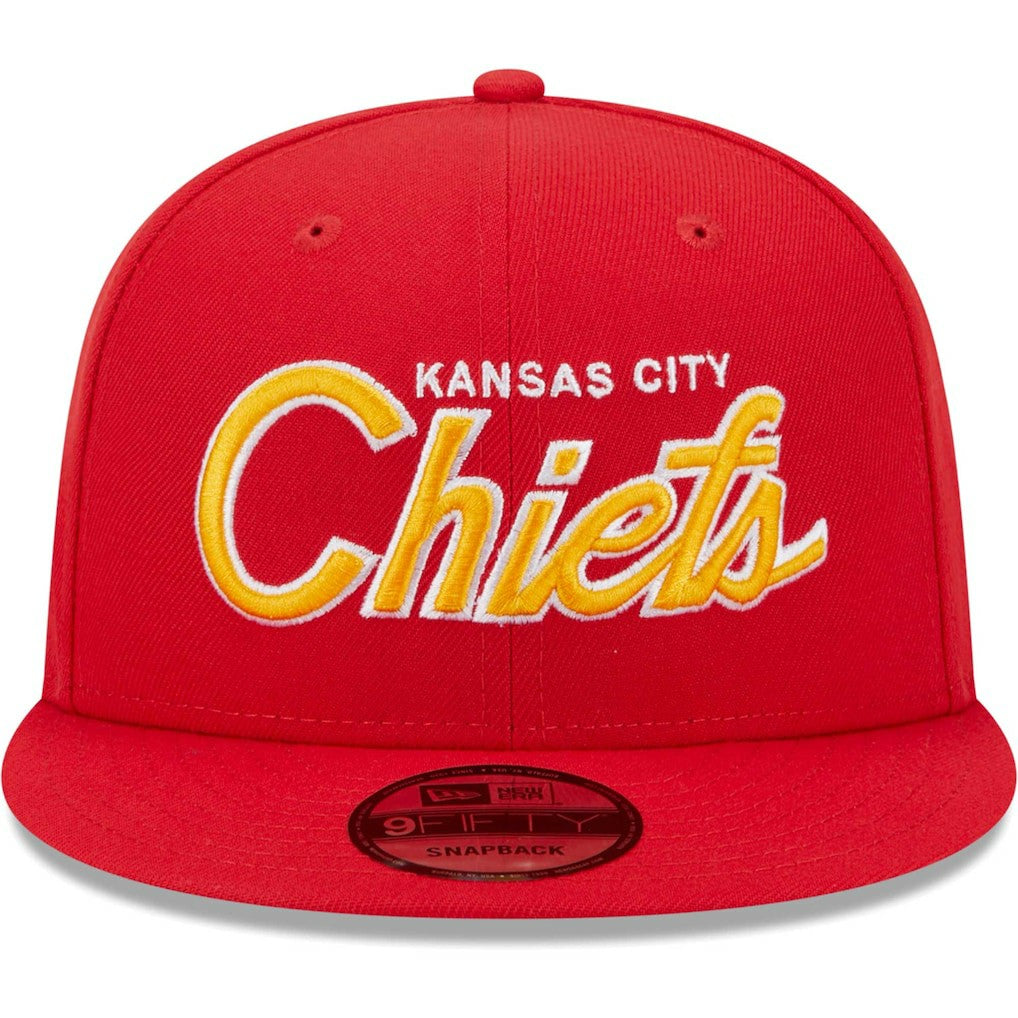 Kansas City Chiefs New Era Main Script 9FIFTY Snapback Hat - Red discount