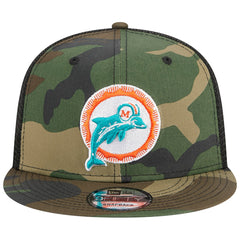 Miami Dolphins New Era Throwback Main Trucker 9FIFTY Snapback Hat - Camo cheap
