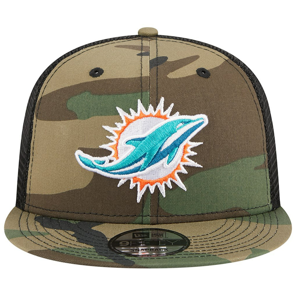 Miami Dolphins New Era Main Trucker 9FIFTY Snapback Hat - Camo cheap