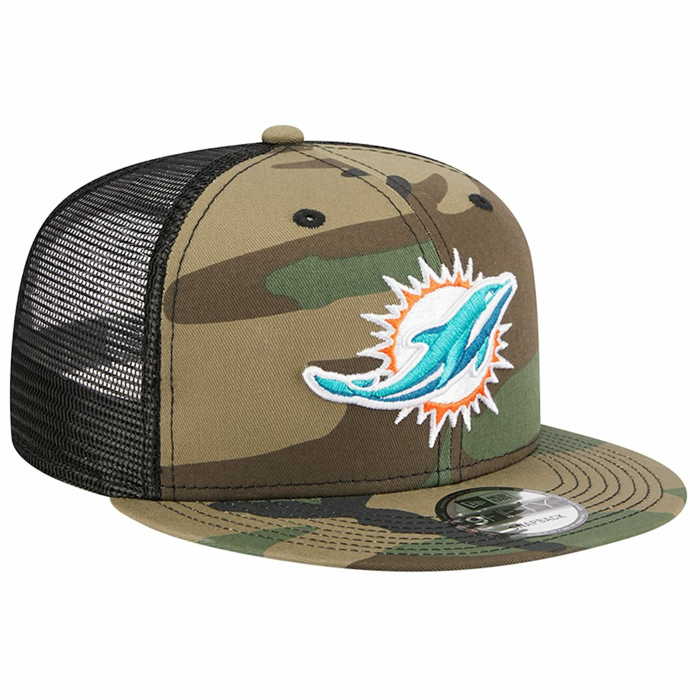 Miami Dolphins New Era Main Trucker 9FIFTY Snapback Hat - Camo cheap