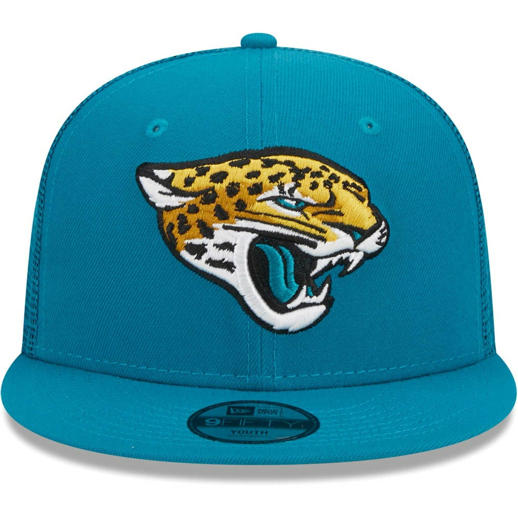Jacksonville Jaguars New Era Youth Main Trucker 9FIFTY Snapback Hat - Teal online