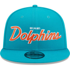 Miami Dolphins New Era Main Script 9FIFTY Snapback Hat - Aqua outlet