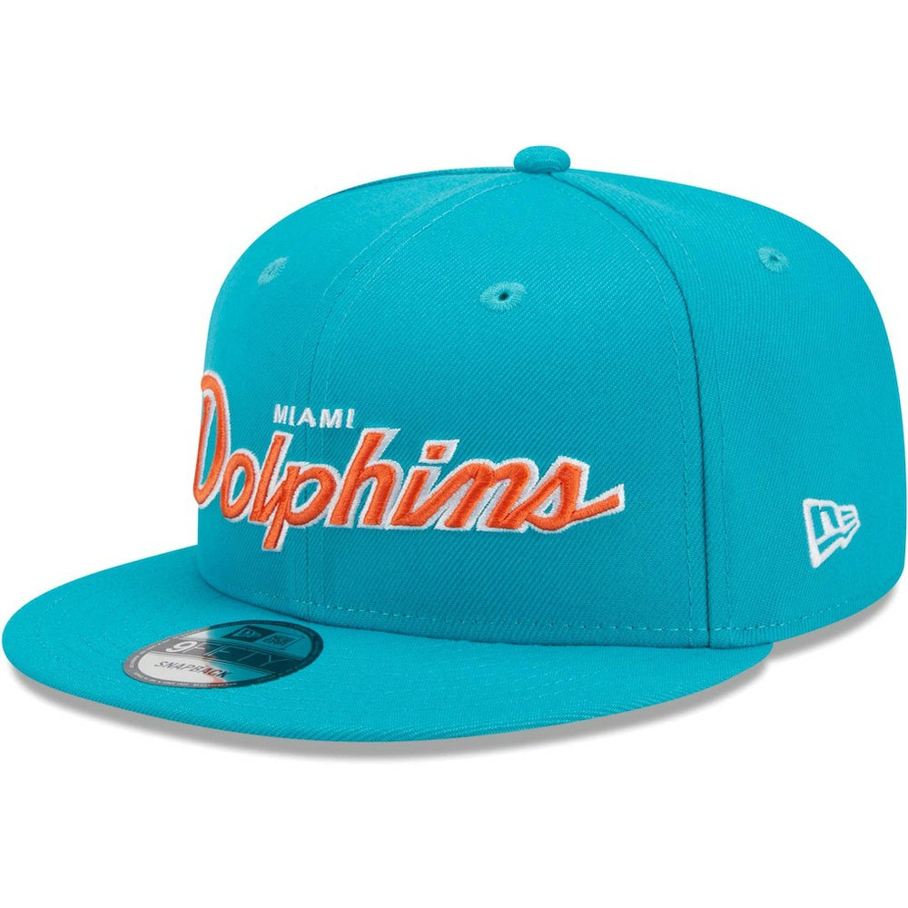 Miami Dolphins New Era Main Script 9FIFTY Snapback Hat - Aqua outlet