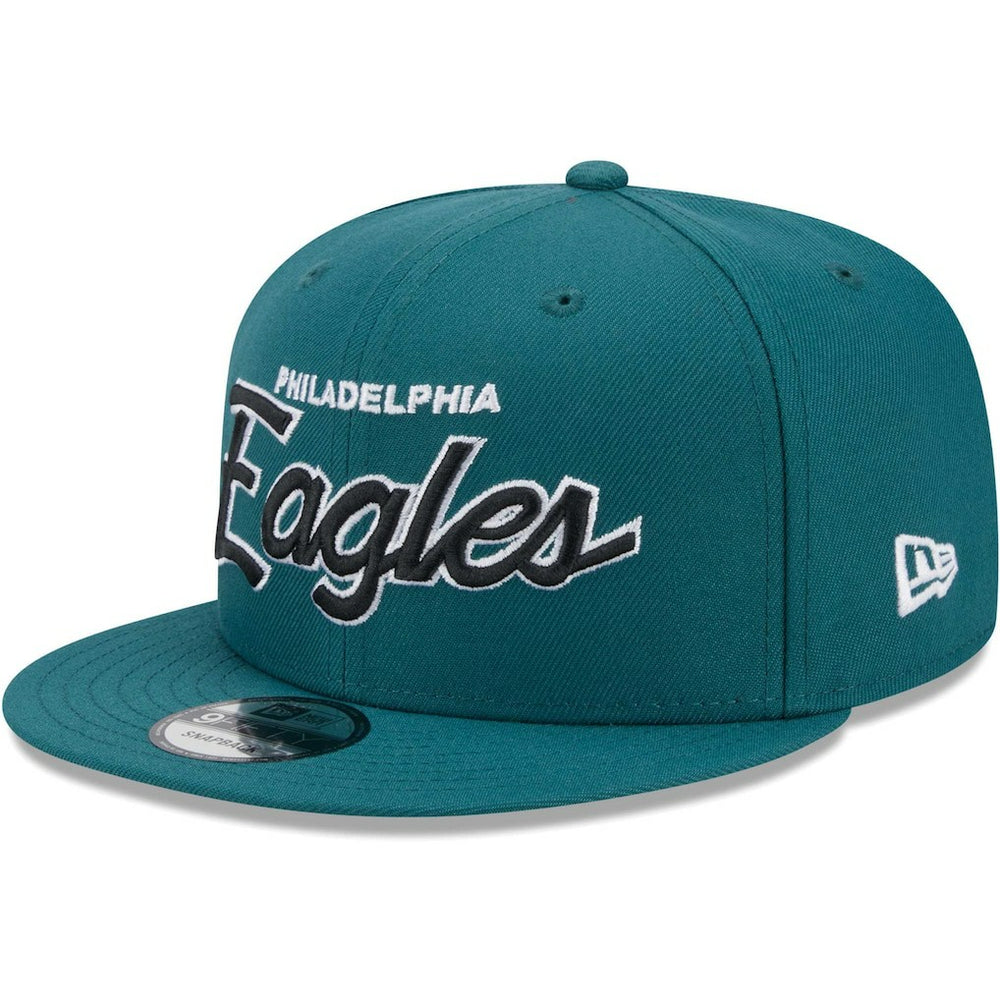 Philadelphia Eagles New Era Main Script 9FIFTY Snapback Hat - Midnight Green sale