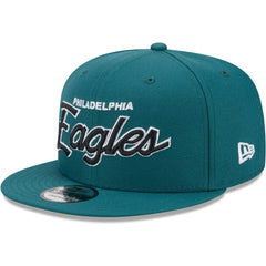 Philadelphia Eagles New Era Main Script 9FIFTY Snapback Hat - Midnight Green sale