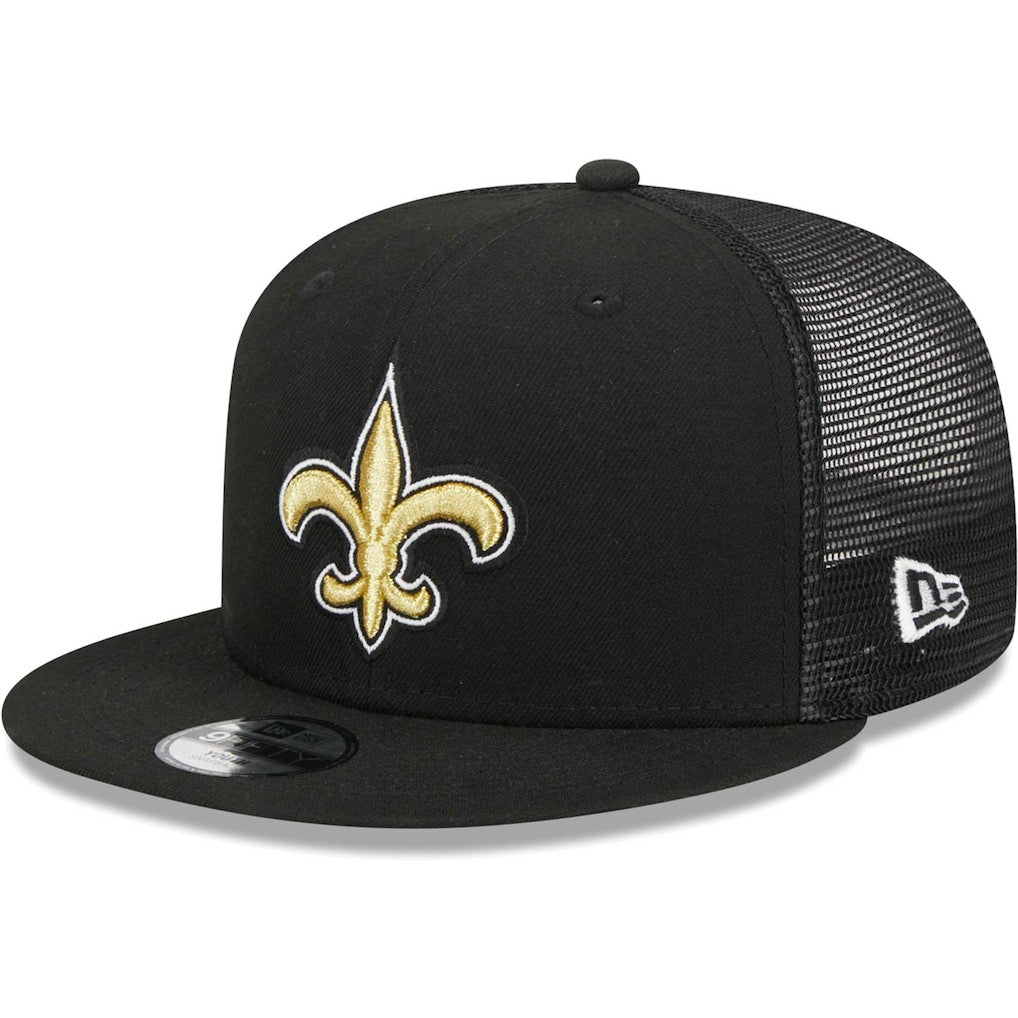 New Orleans Saints New Era Youth Main Trucker 9FIFTY Snapback Hat - Black on sale