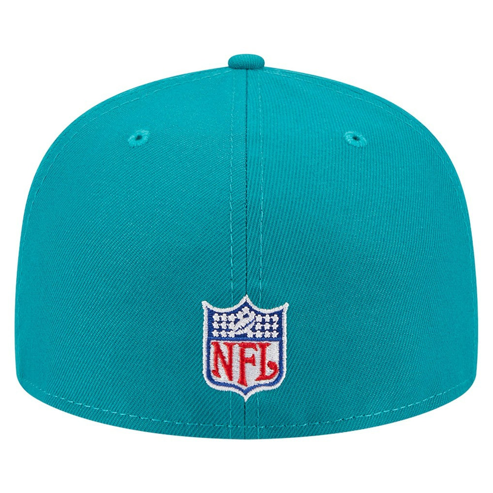 Miami Dolphins New Era Throwback Main 59FIFTY Fitted Hat - Aqua on sale