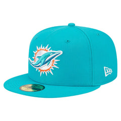 Miami Dolphins New Era Main 59FIFTY Fitted Hat - Aqua cheap