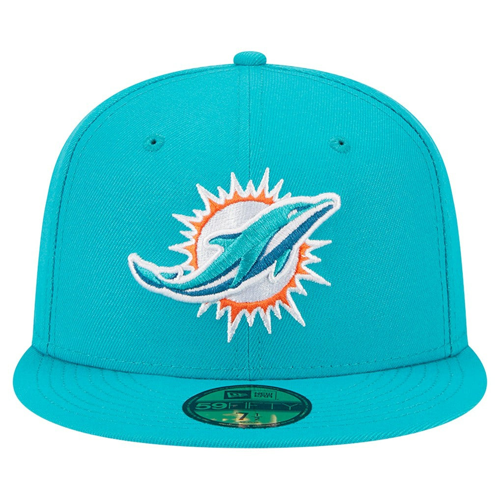 Miami Dolphins New Era Main 59FIFTY Fitted Hat - Aqua cheap
