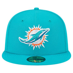 Miami Dolphins New Era Main 59FIFTY Fitted Hat - Aqua cheap