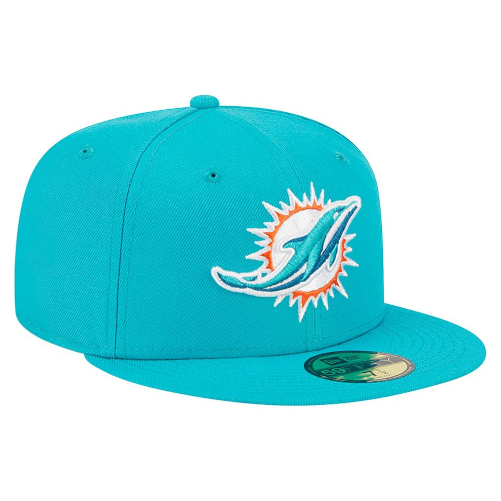 Miami Dolphins New Era Main 59FIFTY Fitted Hat - Aqua cheap
