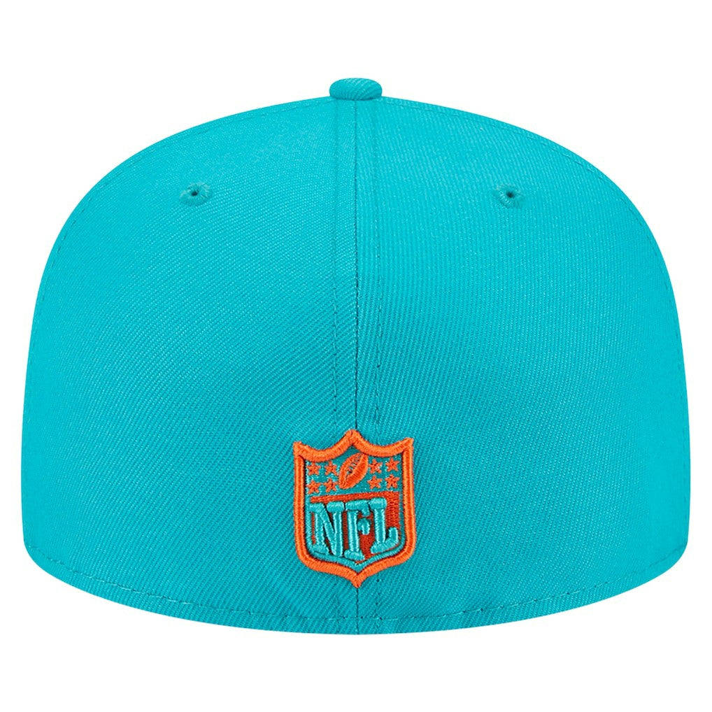 Miami Dolphins New Era Main 59FIFTY Fitted Hat - Aqua cheap
